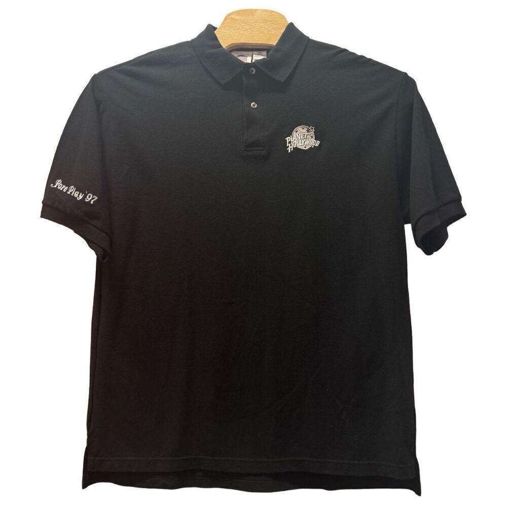 Planet Hollywood Polo Shirt Black Size XL Golf With‎ Embroidery Fore Play 1997